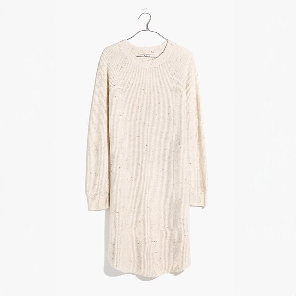 Madewell Curved Hem Sweater Dress in Donegal Pearl - sz Small - Picture 4 of 9